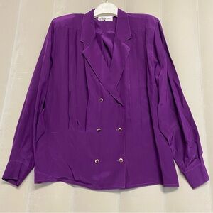 Max Mara Womens Shirt Lightweight Blazer Jacket Size 6 100% Silk Luxury Designer